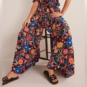 RARE!! Boden Multicolor Floral Wide-Leg Pants